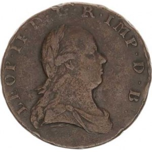 Leopold II. (1790-1792), 2 Liards 1791, Brusel, dr. hry., tém.