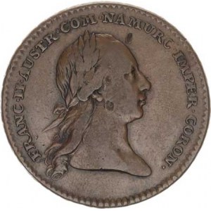 František I. (1792-1835), Žeton na holdování v Namuru v roce 1792 Cu 33 mm