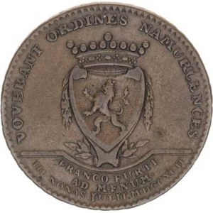 František I. (1792-1835), Žeton na holdování v Namuru v roce 1792 Cu 33 mm