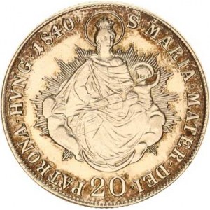 Ferdinand V. (1835-1848), 20 kr. 1840 B - Madona, dr. just., zbytky patiny