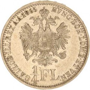 František Josef I.(1848-1918), 1/4 Zlatník 1865 A RR 5,338 g