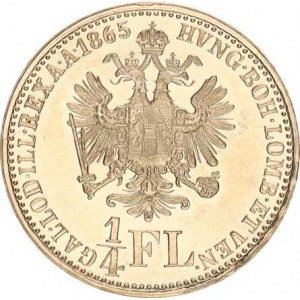 František Josef I.(1848-1918), 1/4 Zlatník 1865 A RR 5,336 g sbírkový stav