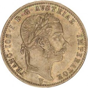 František Josef I.(1848-1918), 1/4 Zlatník 1866 V RRRR 5,291 g