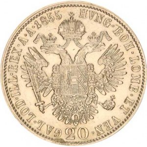 František Josef I.(1848-1918), 20 kr. 1855 B