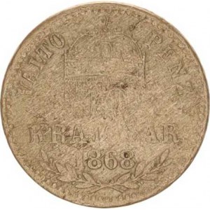 František Josef I.(1848-1918), 10 kr. 1868 GYF - VALTO PENZ RR, mělce ražen