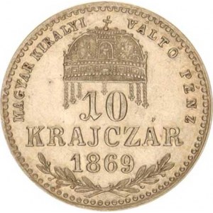 František Josef I.(1848-1918), 10 kr. 1869 KB - MAGYAR KIRALYI