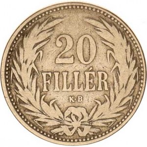 František Josef I.(1848-1918), 20 Fillér 1892 KB, tém.