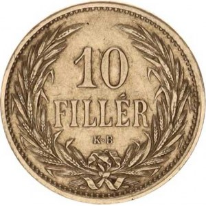 František Josef I.(1848-1918), 10 Fillér 1906 KB RR 2,979 g, tém.