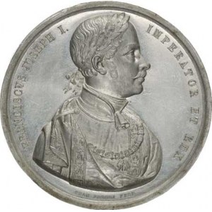 Medaile Františka Josefa I.(1848-1918), F.J.I., poprsí zprava, jako Caesar, opis / Čtyřřádk. latins