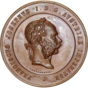 Medaile Františka Josefa I.(1848-1918), F.J.I., hlava zprava / Náhrada státu za hospodářské zásluhy