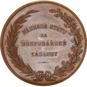 Medaile Františka Josefa I.(1848-1918), F.J.I., hlava zprava / Náhrada státu za hospodářské zásluhy