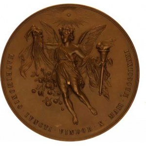 Vládní ražby medailového charaktderu, Rudolf a Stefanie, dvojportrét zprava a opis / Anděl s pochod