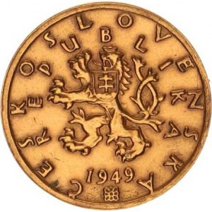 Údobí let 1945-1953, 50 hal. 1949 - bronzový odražek R 3,041 g