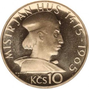 Údobí let 1953-1993, 10 Kčs 1965 - Jan Hus, bez etue