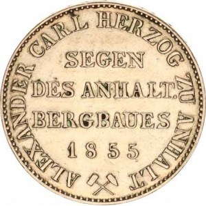 Anhalt-Bernburg, Alexander Carl (1834-1863), Tolar výtěžkový 1855 A KM 84 22,307 g