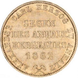 Anhalt-Bernburg, Alexander Carl (1834-1863), Tolar výtěžkový 1862 A KM 88 R