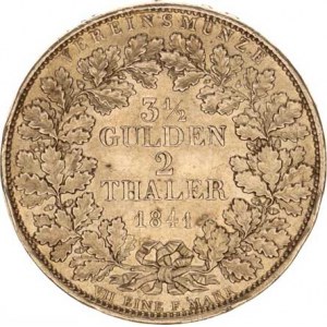 Baden, Leopold I. (1830-1852), 2 Tolar (3-1/2 Gulden) 1841 KM 212; Dav. 524 R