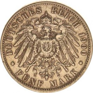 Baden, Friedrich I. (1852-56-1907), 5 Mark 1900 G KM 268