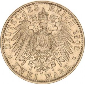 Baden, Friedrich I. (1852-56-1907), 2 Mark 1900 G RR KM 269, dr. rys.
