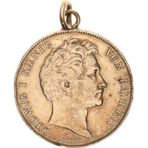 Bavorsko, Ludwig I. (1825-1848), 1 Gulden 1843 KM 414, ouško se závěsem, hr.