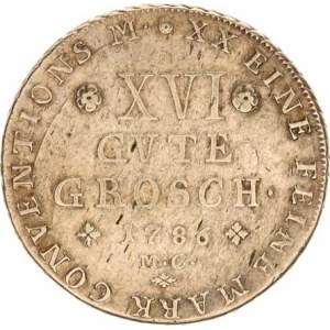 Brunswick - Wolfenbüttel, Karl Wilhelm Ferdinand (1780-1806), XVI Gute Groschen 1786 MC KM 1020, té