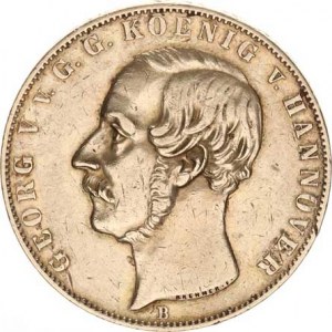 Hannover, Georg V. (1851-1866), 2 Tolar spolkový 1854 B KM 229 R 37,121 g, rysky