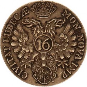 Lübeck, 16 Shilling 1738 JJJ KM 153, Cr. 11,2