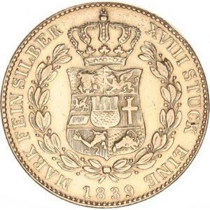 Mecklenburg-Schwerin, Paul Fridrich (1837-1842), 2/3 tolaru (Gulden) 1839 Cr. 97; KM 288