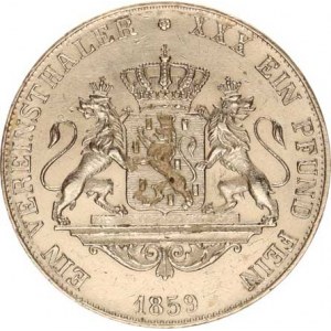 Nassau, Adolph (1839-1866), Tolar spolkový 1859 Z KM 75 R, zc.nep.rys.
