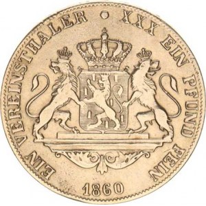 Nassau, Adolph (1839-1866), Tolar spolkový 1860 Z Cr. 62, tém.