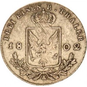 Prusko, Friedrich Wilhelm III.(1797-1840), 1/3 tolaru 1802 A KM 380 R, nep.just.