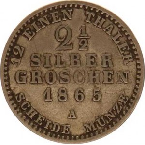 Prusko, Wilhelm I. (1861-1888), 2 1/2 Silber groschen 1865 A KM 486.1