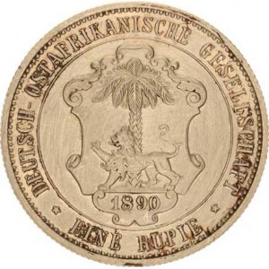 Německá východní Afrika, 1 Rupie 1890 KM 2 R, vlas. nep. rys.