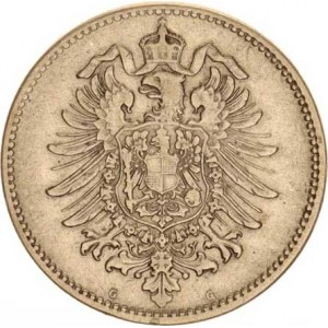 Německo, drobné ražby císařství, 1 Mark 1881 G, dr. škr.