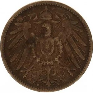 Německo, drobné ražby císařství, 1 Mark 1892 G R, patina