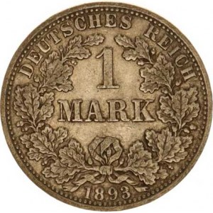 Německo, drobné ražby císařství, 1 Mark 1893 A