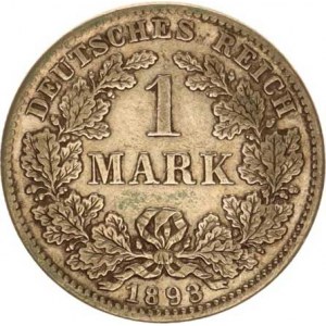 Německo, drobné ražby císařství, 1 Mark 1893 D