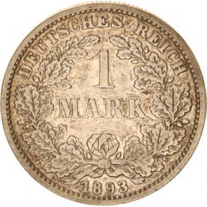 Německo, drobné ražby císařství, 1 Mark 1893 F