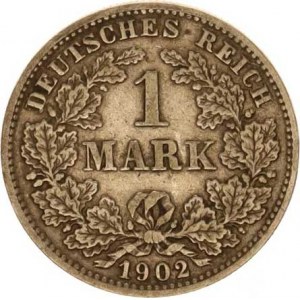 Německo, drobné ražby císařství, 1 Mark 1902 E, tém.