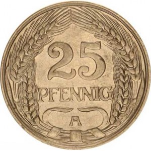 Německo, drobné ražby císařství, 25 Pfennig 1912 A KM 18