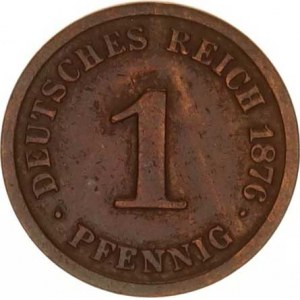 Německo, drobné ražby císařství, 1 Pfennig 1876 J R