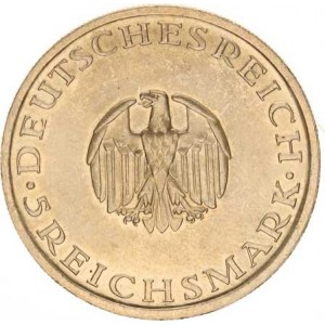 Výmarská republika (1918-1933), 5 RM 1929 A - Lessing KM 61, nep. rys.