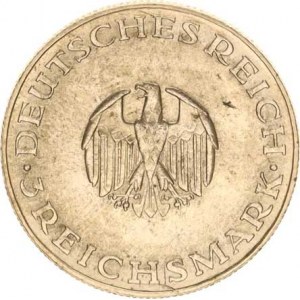 Výmarská republika (1918-1933), 3 RM 1929 D - Lessing KM 60, rys., tém. .