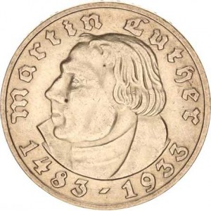 Německo - 3 říše, 1933-1945, 5 RM 1933 A - Luther R