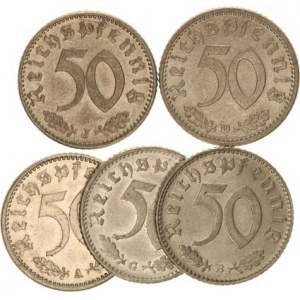Německo - 3 říše, 1933-1945, 50 Rpf. 1943 A, B, D, G, J 5 ks