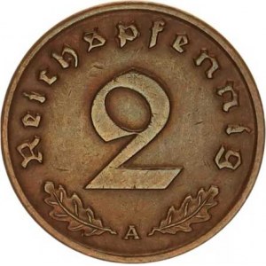 Německo - 3 říše, 1933-1945, 2 Rpf. 1936 A KM 90
