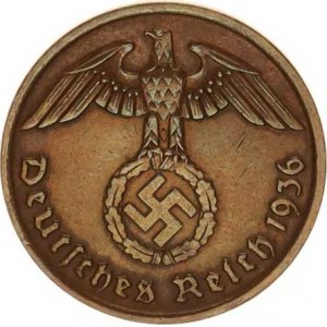 Německo - 3 říše, 1933-1945, 2 Rpf. 1936 A KM 90