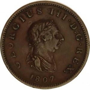 Anglie, George III. (1760-1820), 1 Penny 1807 R KM 663, tém.