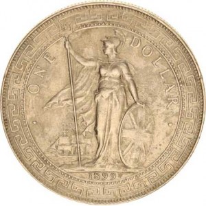 Anglie, Victoria (1837-1901), 1 Dollar 1899 (obchodní mince) KM T5 Ag 900 26,731 g