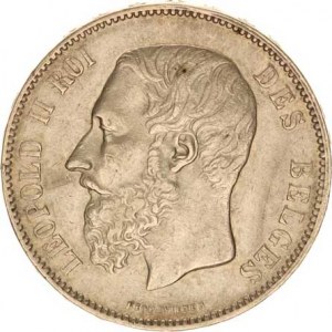 Belgie, Leopold II.(1865-1909), 5 Francs 1873 KM 24, tém.